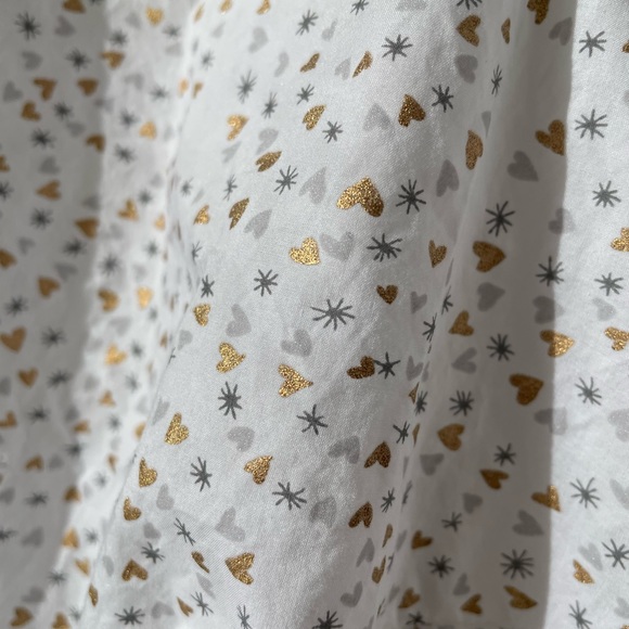 Talbots | 1X Plus Twinkle Heart Print Blouse White - Picture 10 of 13